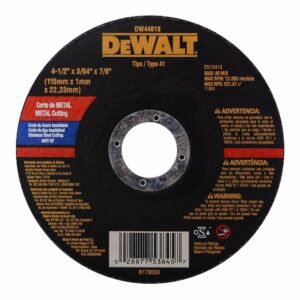 DISCO CORTE METAL INOX.4.1/2"-3/64" 1.0MM DW44618