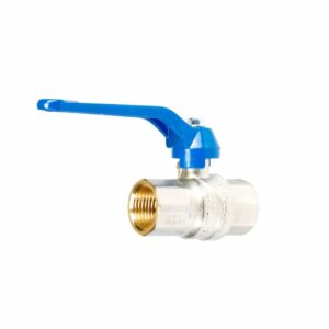 VÁLVULA ESFÉRICA PESADA PASO TOTAL 1.1/2" PALANCA AZUL.