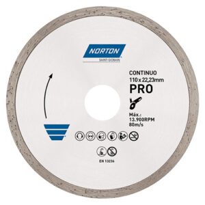 DISCO DIAMANTADO CONTINUO PRO 4 1/2" X 7/8" NORTON (CAJA X 10 UNID.)