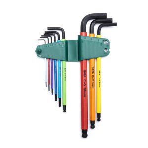 JUEGO LLAVE HEXAGONAL  EXTRALARGA CABEZA REDONDA 9PIEZAS 1.5-10 MILIMETRICOS ST09101A