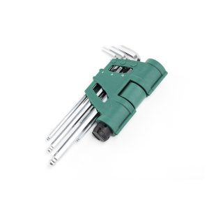 JUEGO LLAVE HEXAGONAL  EXTRALARGA  CABEZA REDONDA  9PIEZA 2 -10 MILIMETRICOS ST09124SJ