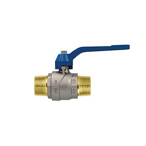 VÁLVULA ESFÉRICA PESADA PASO TOTAL 1/2" MACHO - MACHO PALANCA AZUL